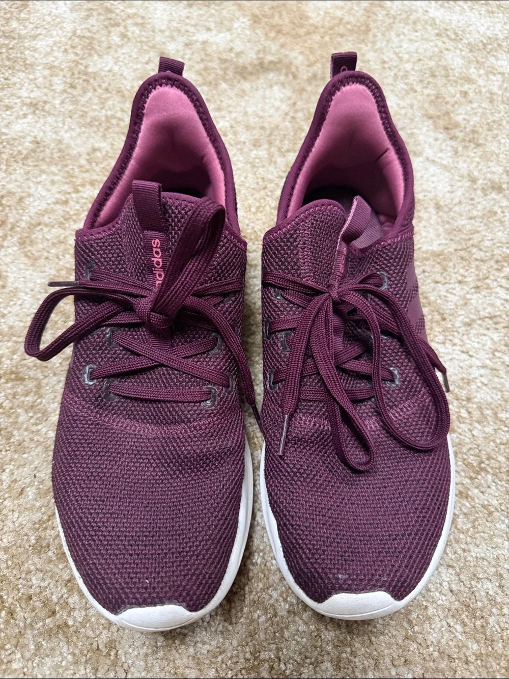 adidas Women’s Burgundy Knit Athletic Sneakers